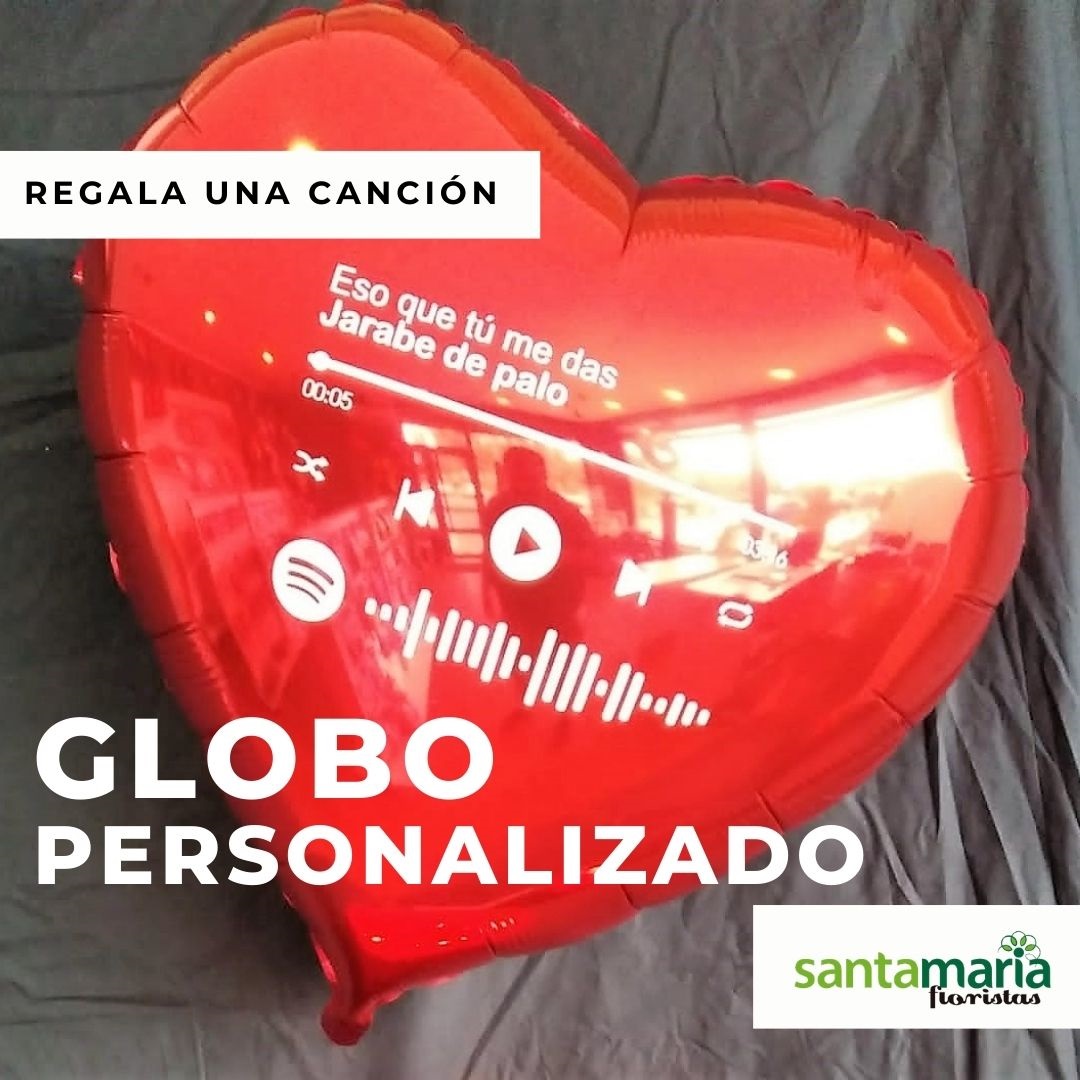 globo-personalizado-spotify.jpg Ramo de rosas y globo personalizado - Imagen 1