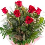 Ramo de 6 rosas rojas